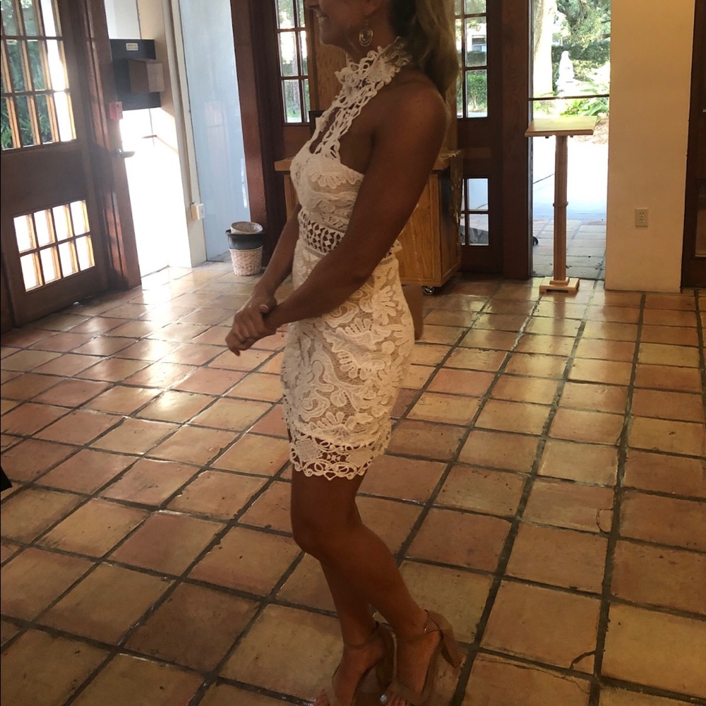 White lace cocktail dress
